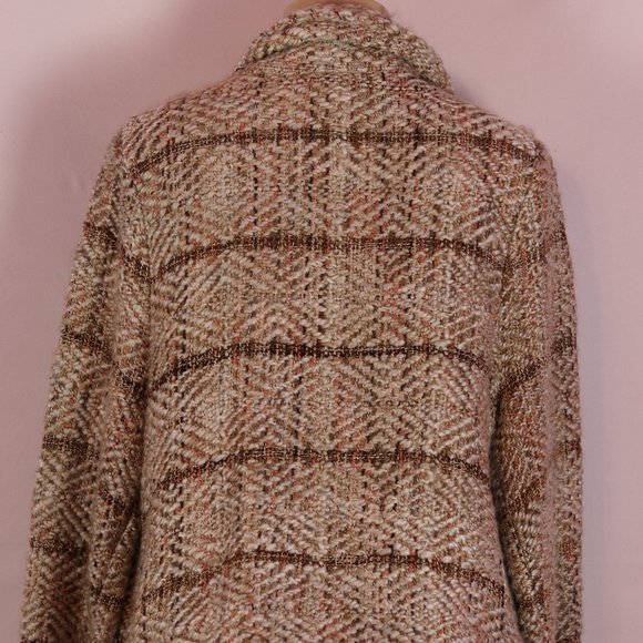 CHICOS BEIGE MULTI COLOR OPEN FRONT CARDIGAN MED - Picture 4 of 5